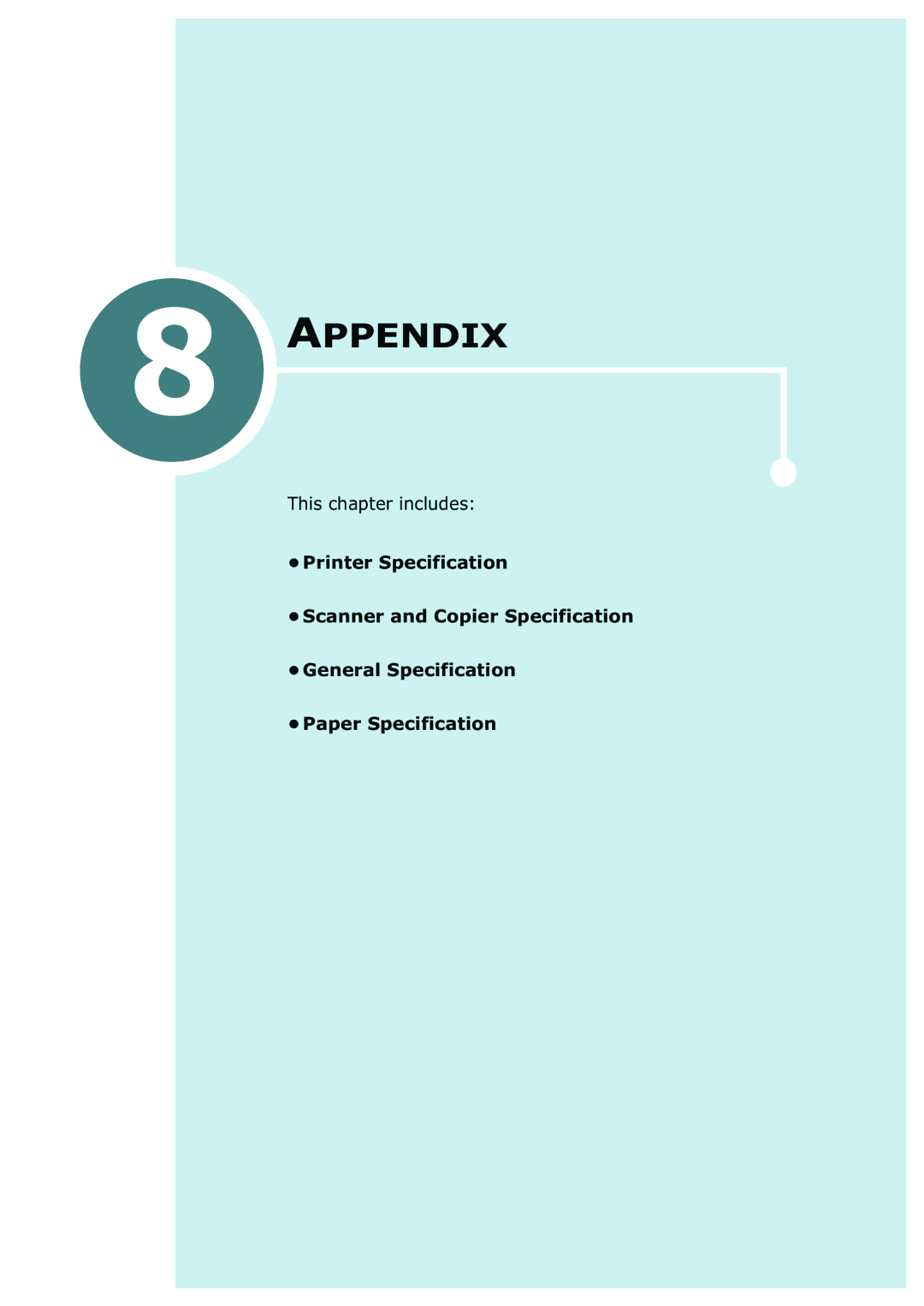 Samsung SCX-1100 manual Appendix 