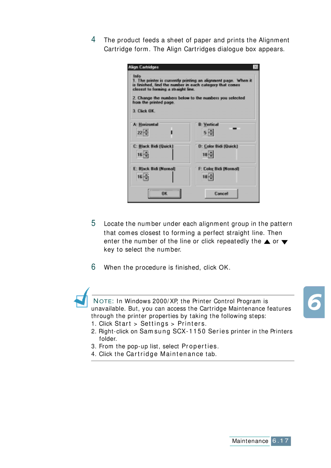 Samsung SCX-1150F manual Click Start Settings Printers 