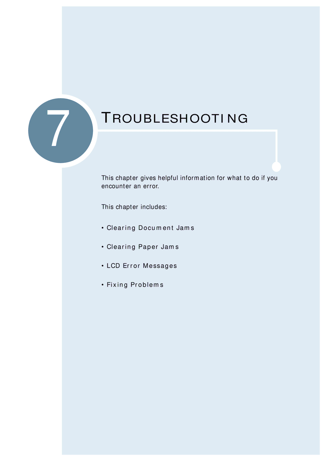 Samsung SCX-1150F manual Troubleshooting 