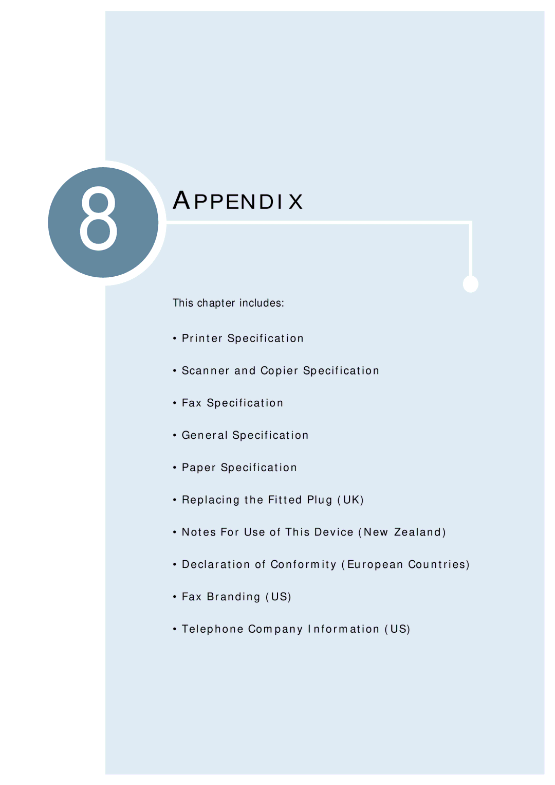 Samsung SCX-1150F manual Appendix 