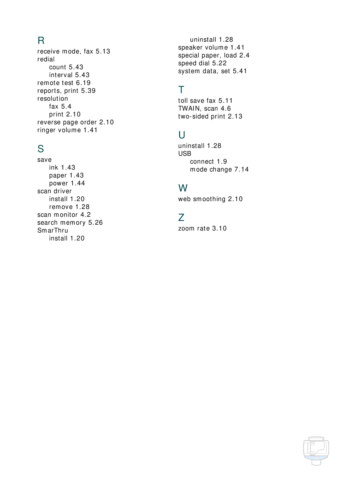 Samsung SCX-1150F manual Connect Mode change Web smoothing Zoom rate 