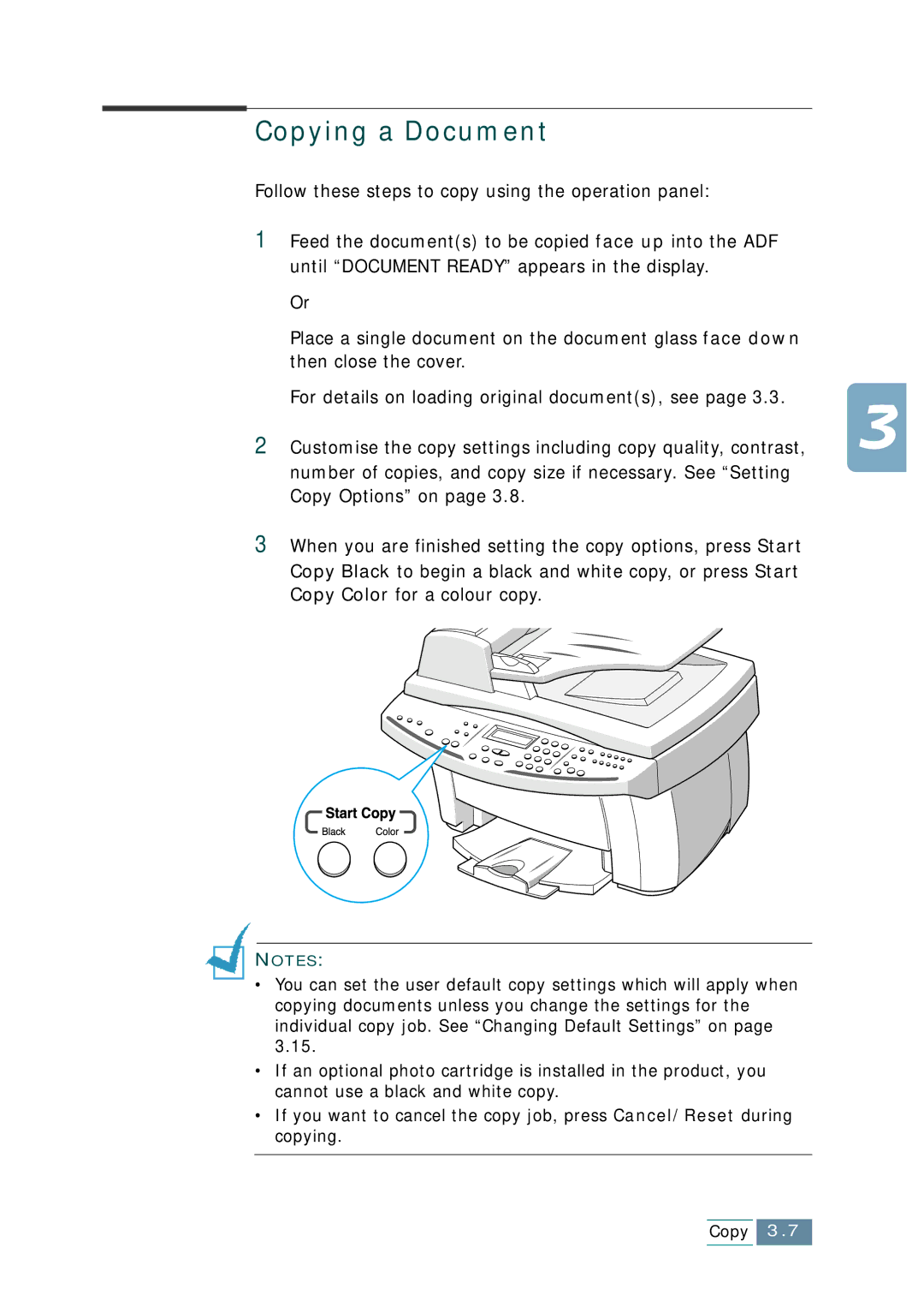 Samsung SCX-1150F manual Copying a Document 