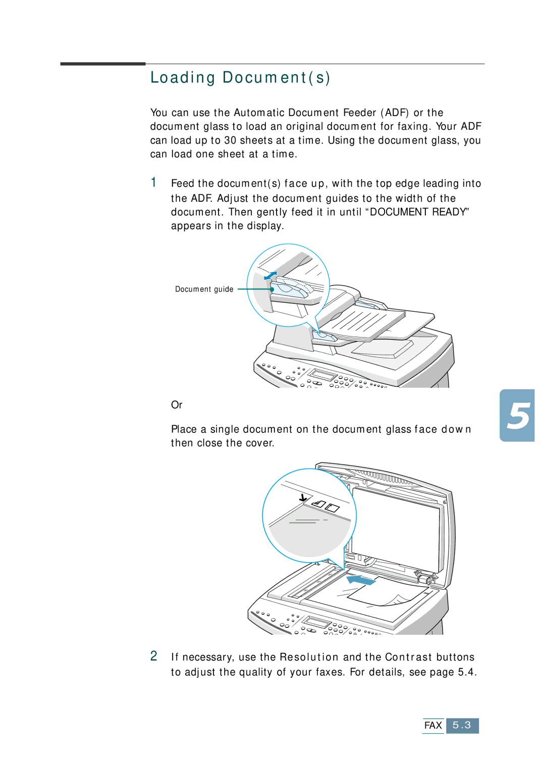 Samsung SCX-1150F manual Loading Documents 