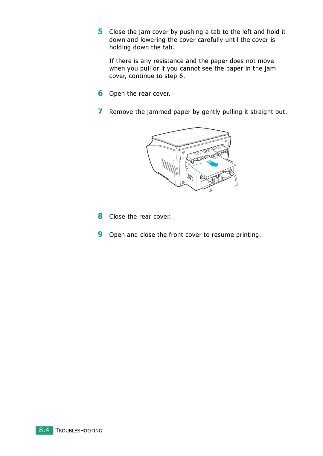 Samsung SCX-4100 manual Troubleshooting 