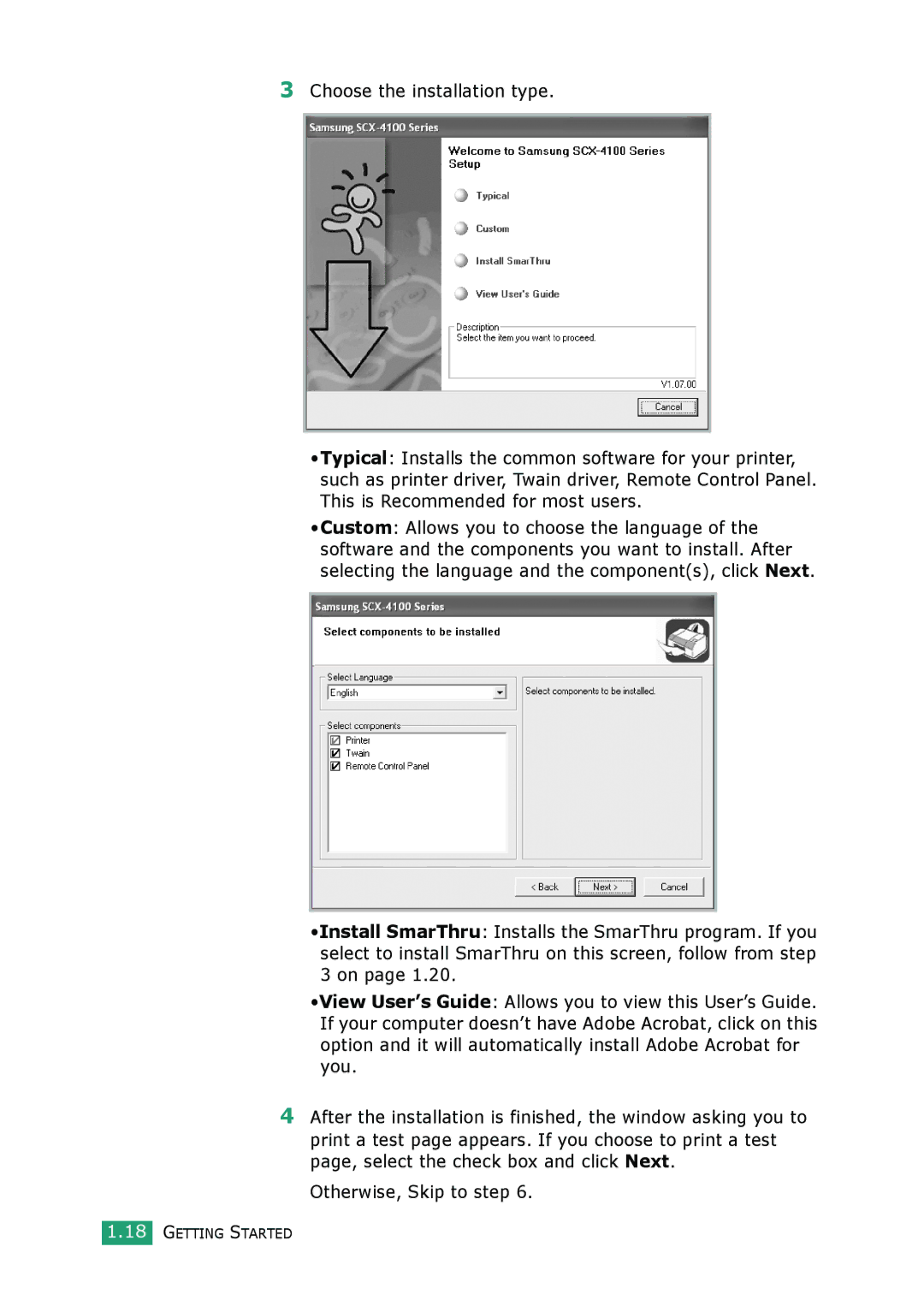 Samsung SCX-4100 manual Getting Started 