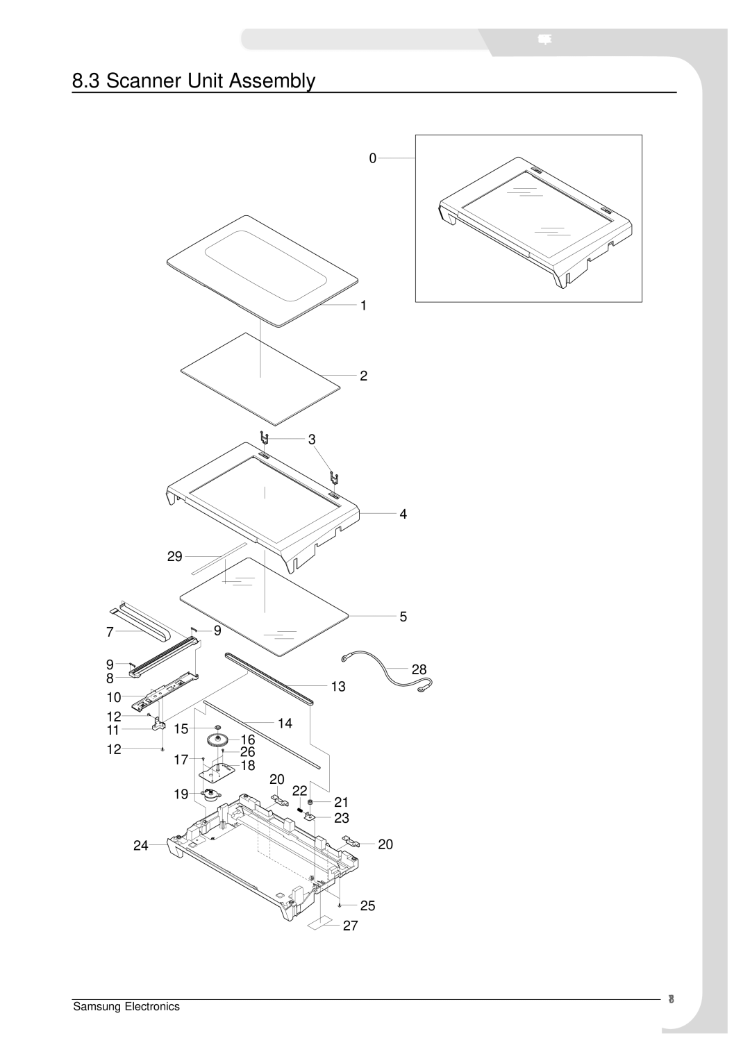 Samsung SCX-4100 specifications Scanner Unit Assembly 