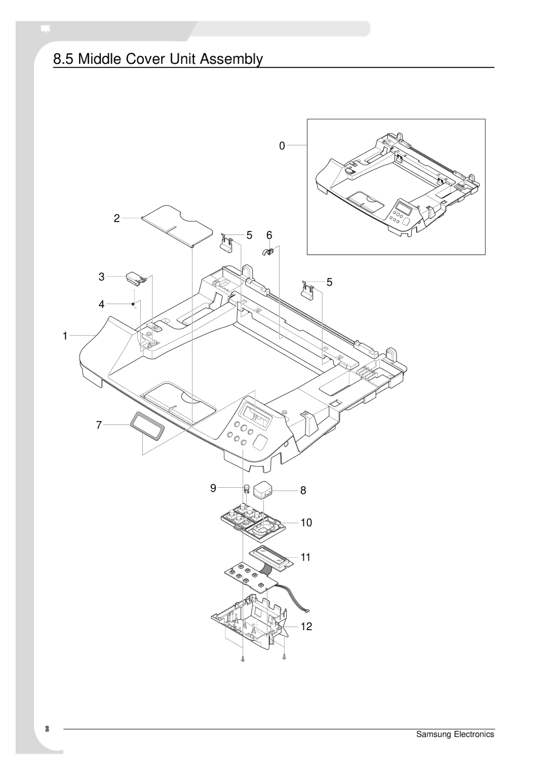 Samsung SCX-4100 specifications Middle Cover Unit Assembly 