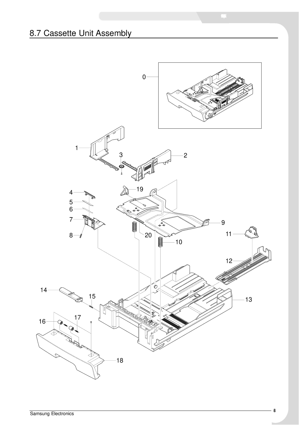 Samsung SCX-4100 specifications Cassette Unit Assembly 