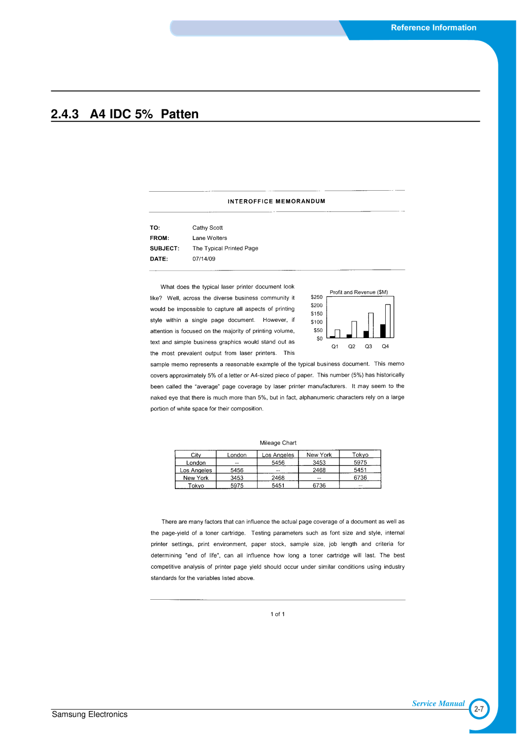 Samsung SCX-4100 specifications 3 A4 IDC 5% Patten 