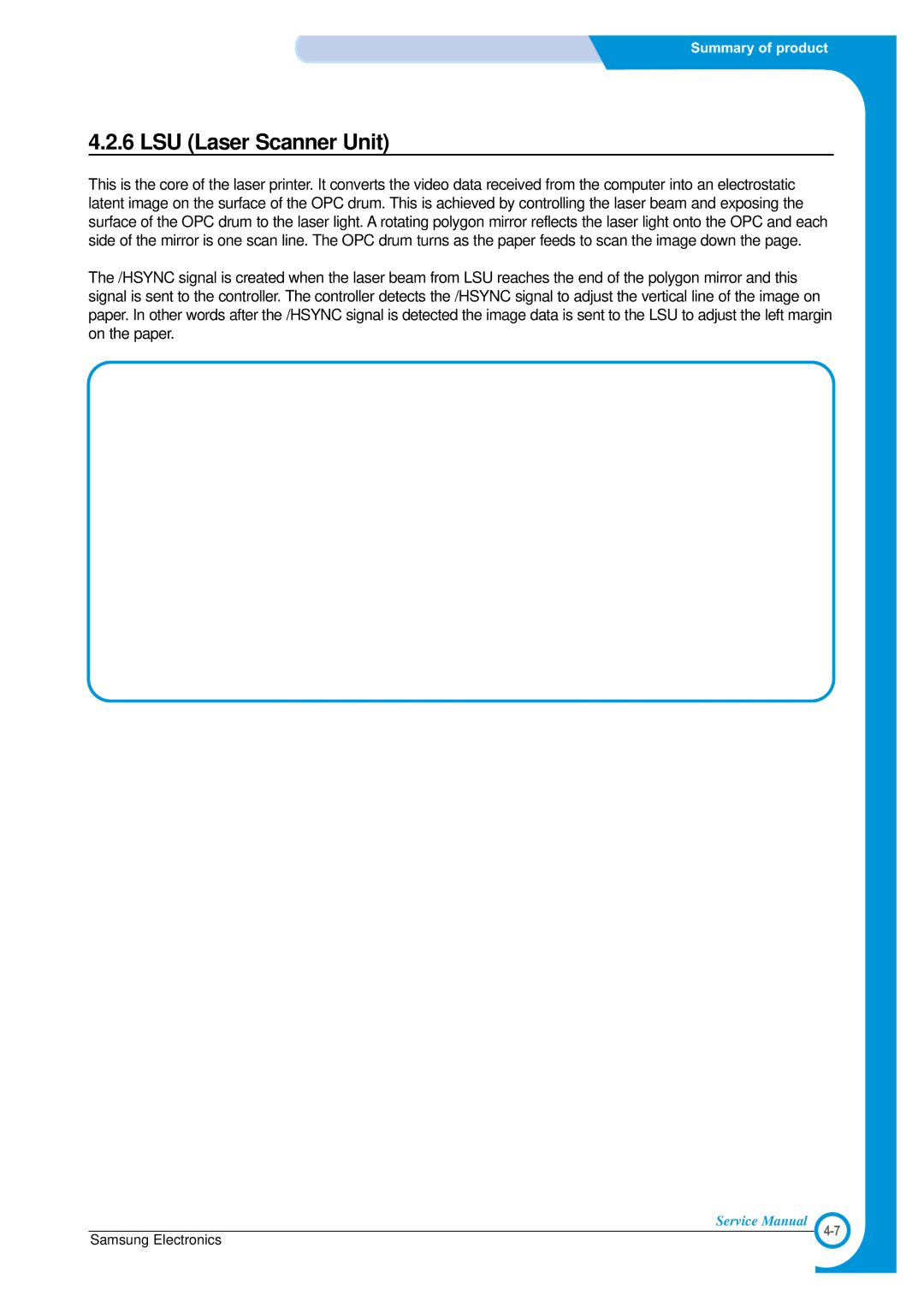 Samsung SCX-4100 specifications LSU Laser Scanner Unit 