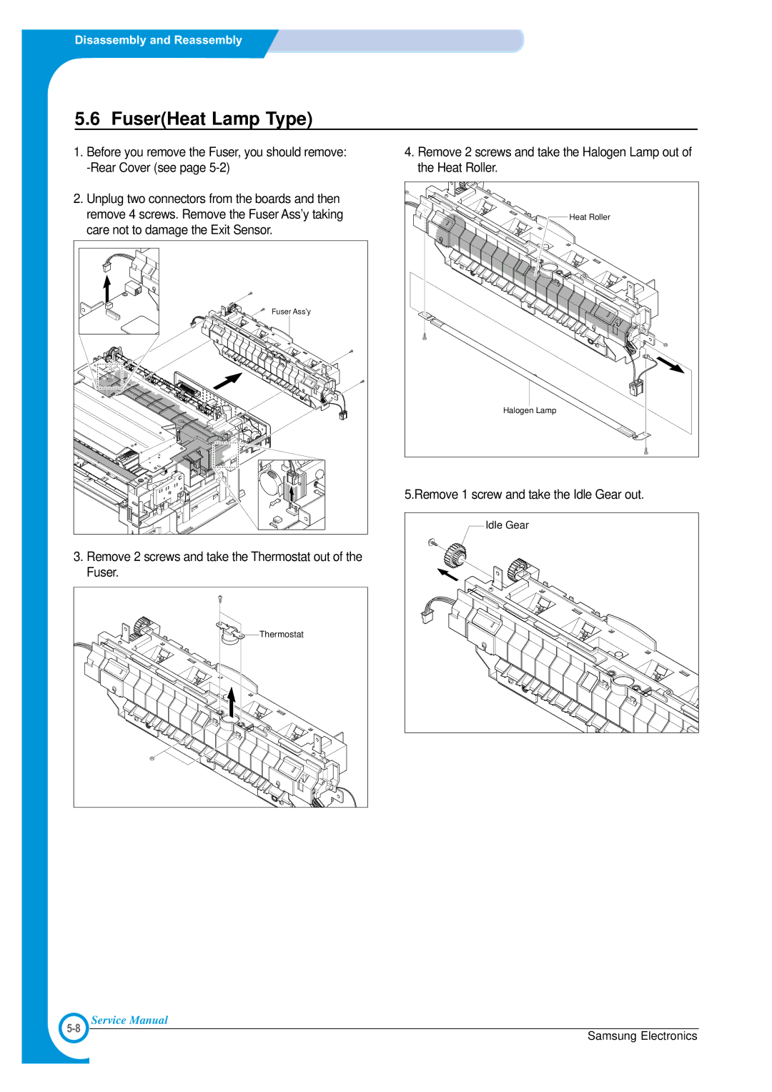 Samsung SCX-4100 specifications FuserHeat Lamp Type 