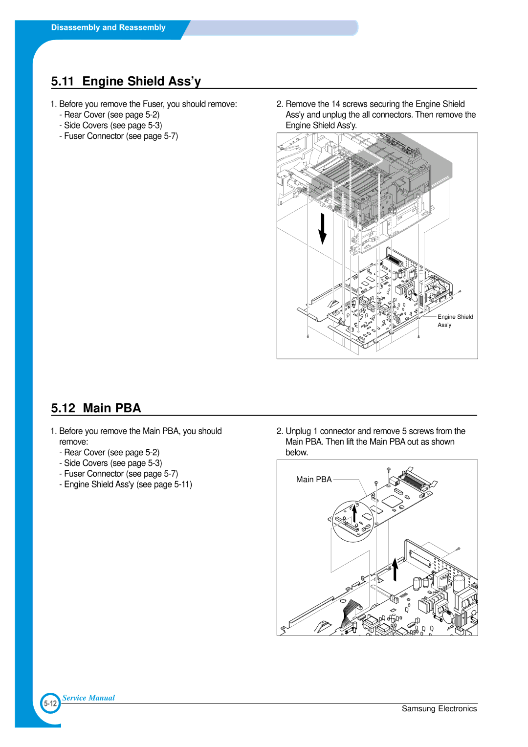 Samsung SCX-4100 specifications Engine Shield Ass’y, Main PBA 