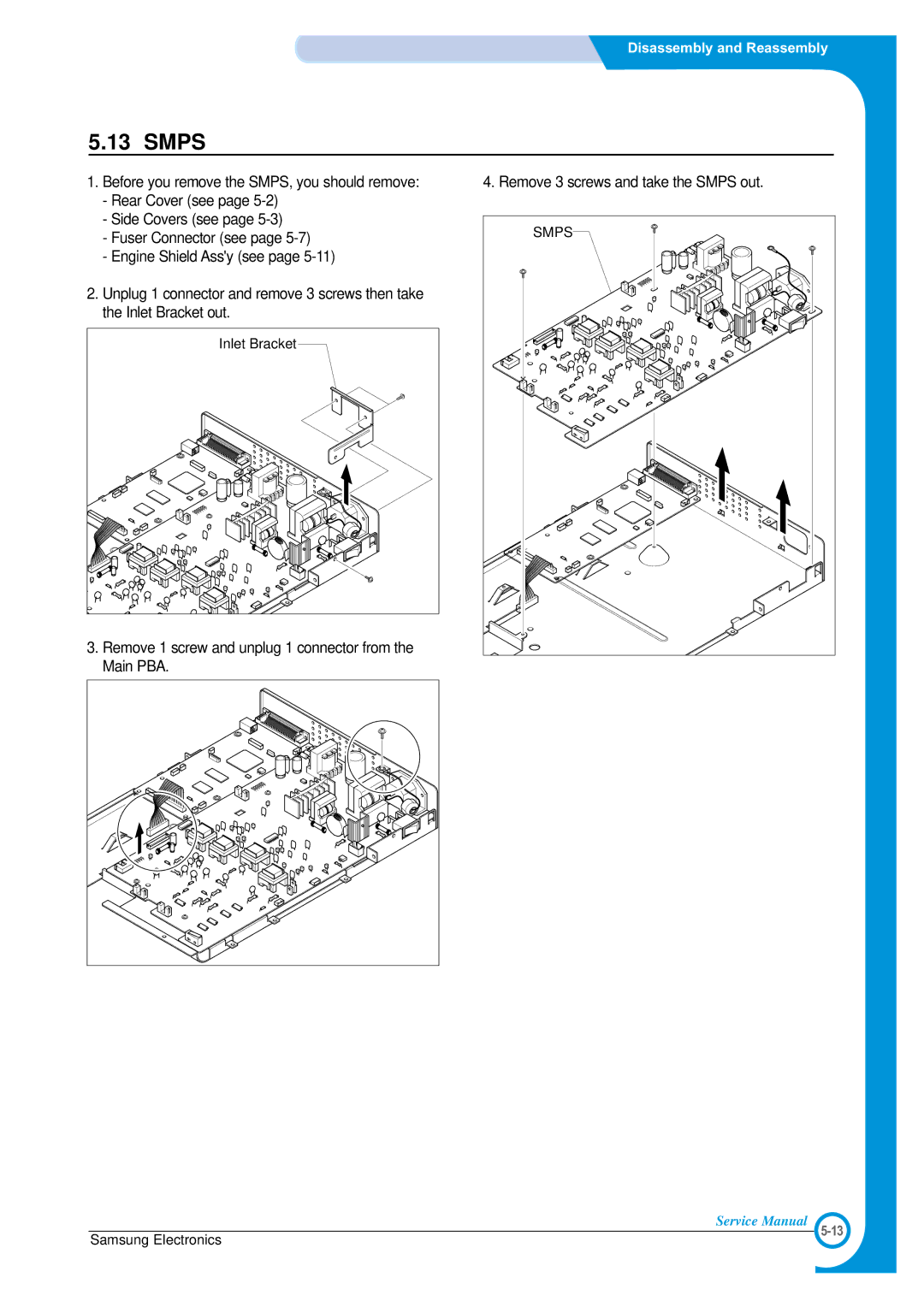 Samsung SCX-4100 specifications Smps 