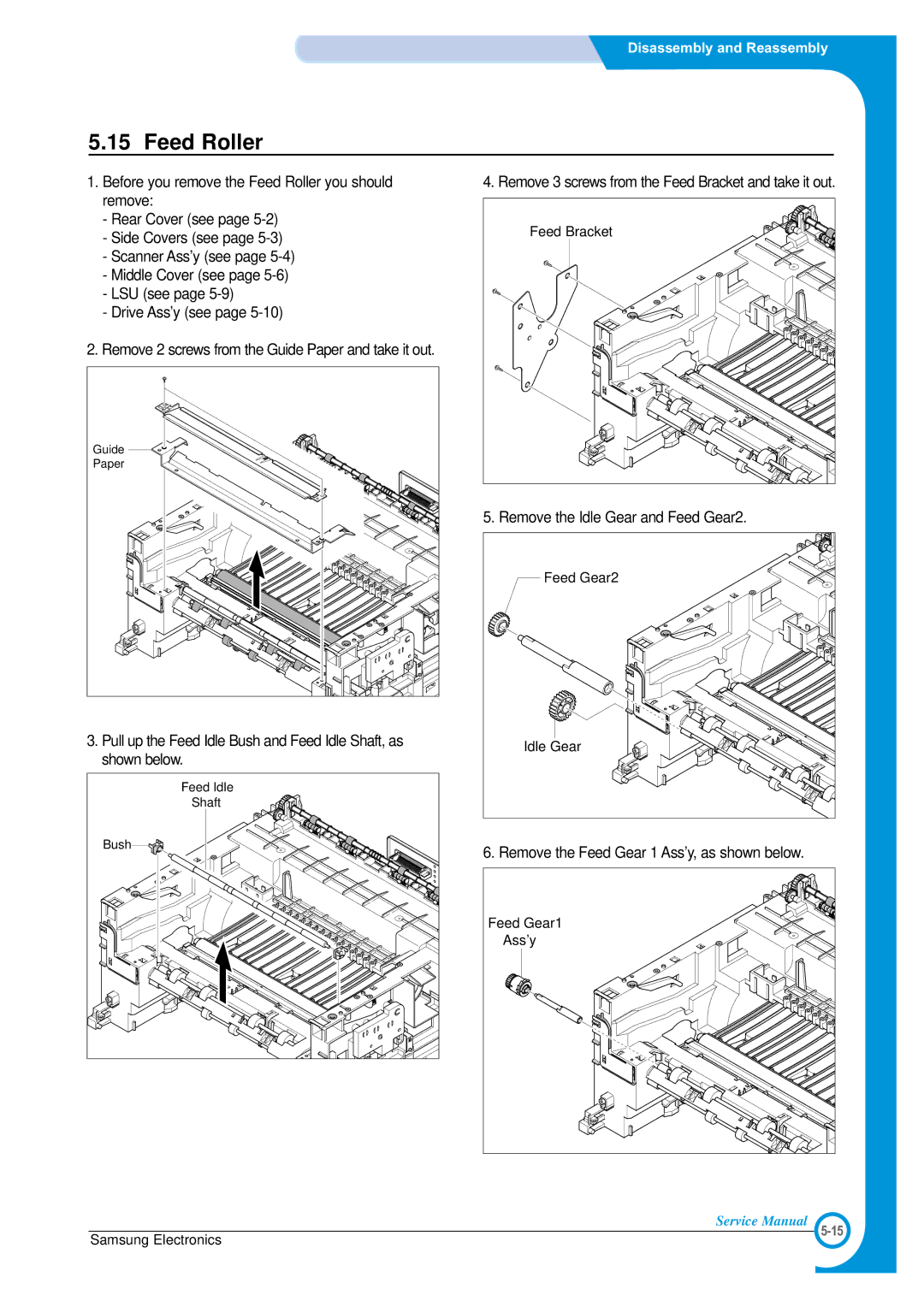 Samsung SCX-4100 specifications Feed Roller 