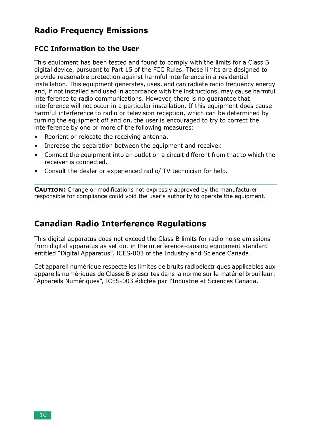 Samsung SCX-4100 manual Radio Frequency Emissions, Canadian Radio Interference Regulations, FCC Information to the User 