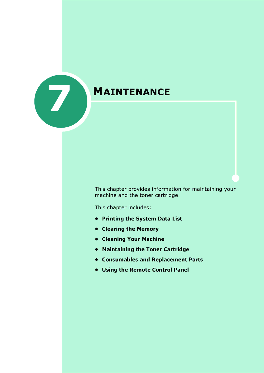 Samsung SCX-4100 manual Maintenance 