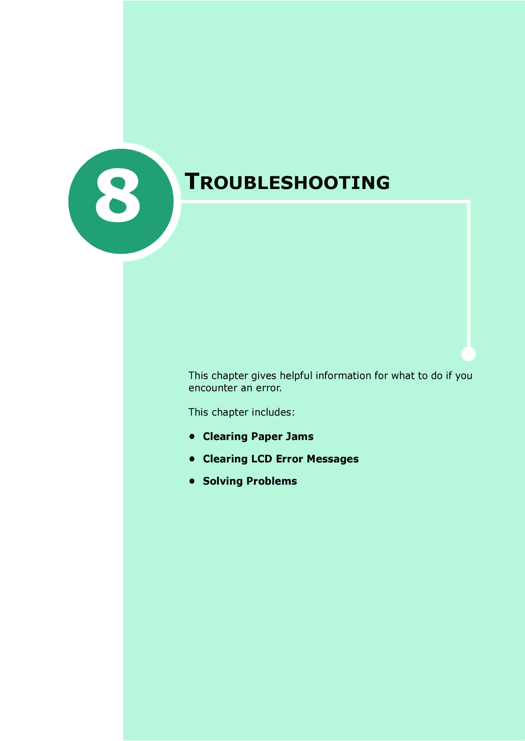 Samsung SCX-4100 manual Troubleshooting 