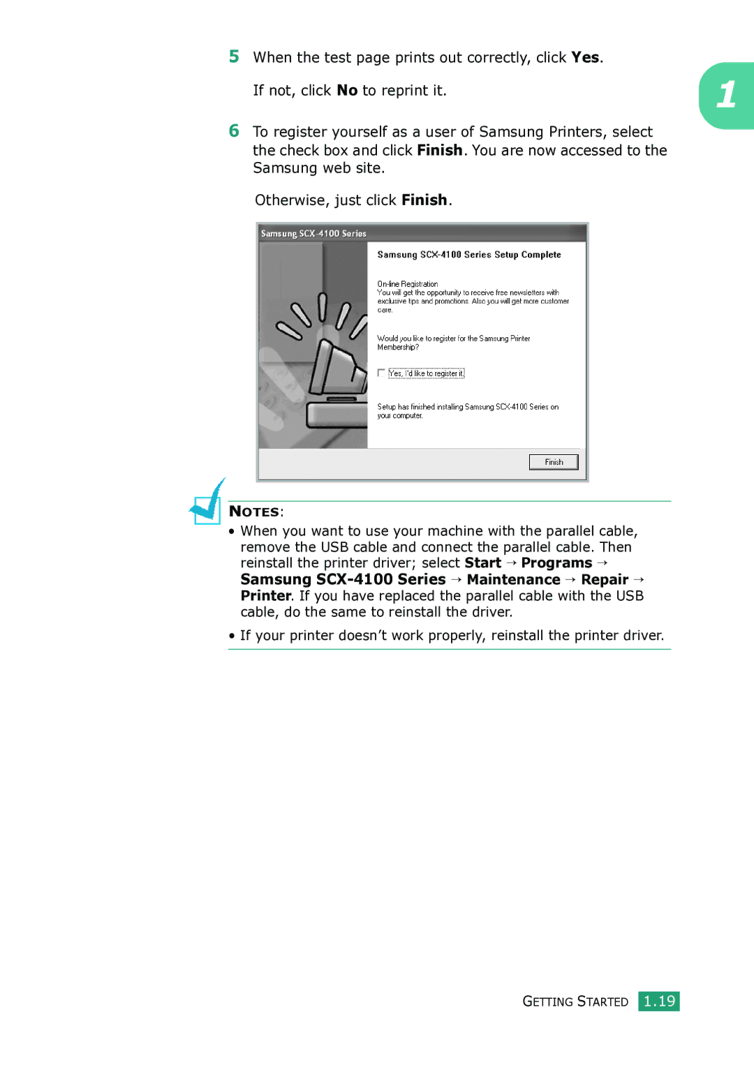 Samsung SCX-4100 manual Getting Started 