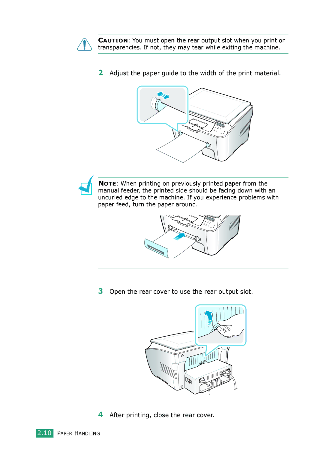 Samsung SCX-4100 manual Paper Handling 