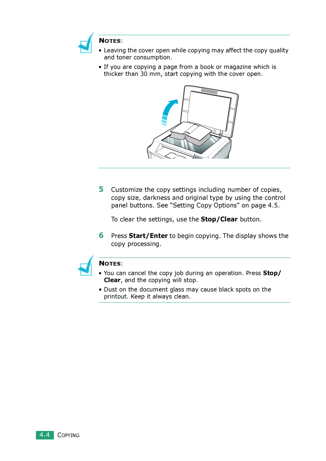 Samsung SCX-4100 manual Copying 