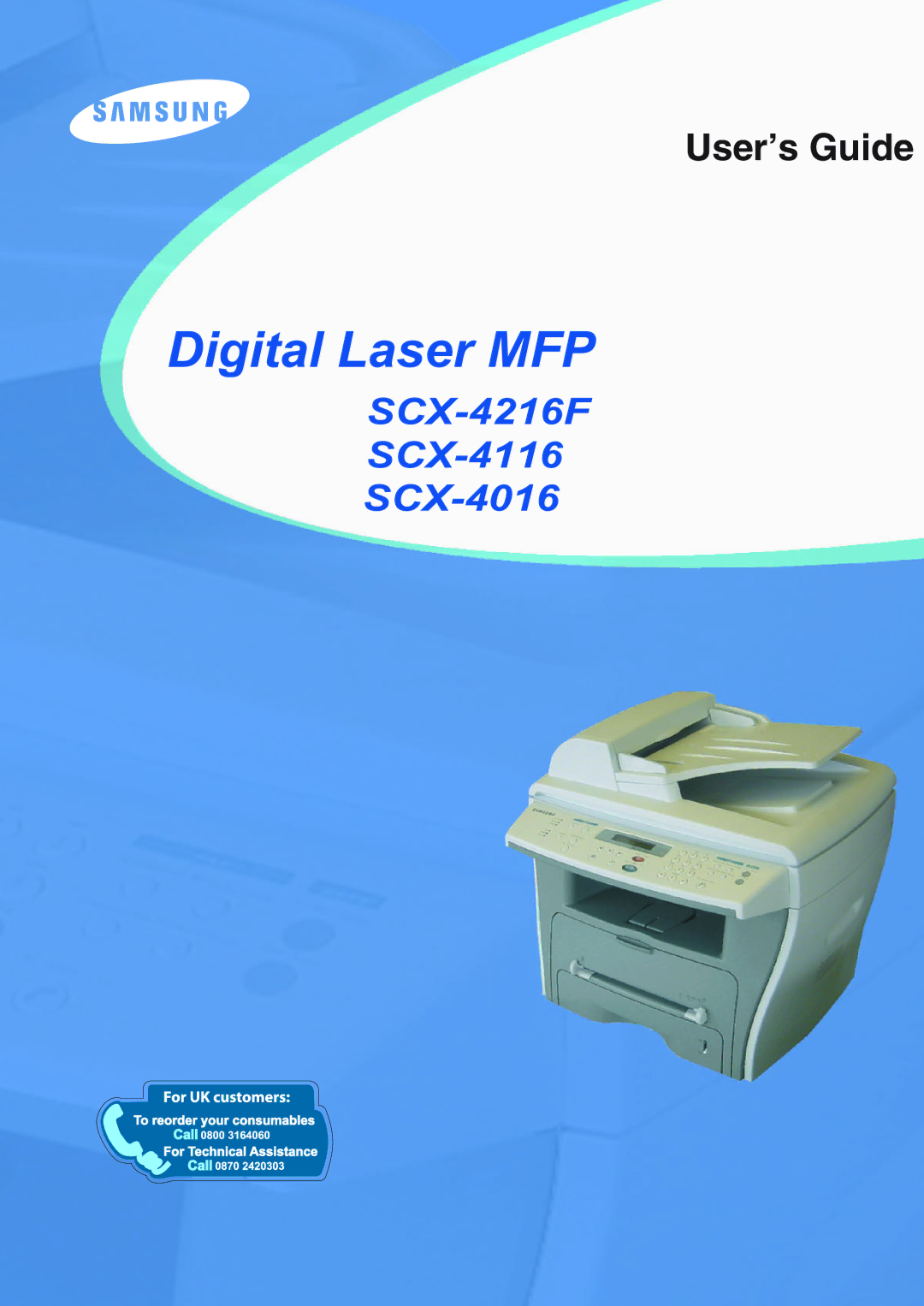 Samsung SCX-4016, SCX-4116 manual Digital Laser MFP 