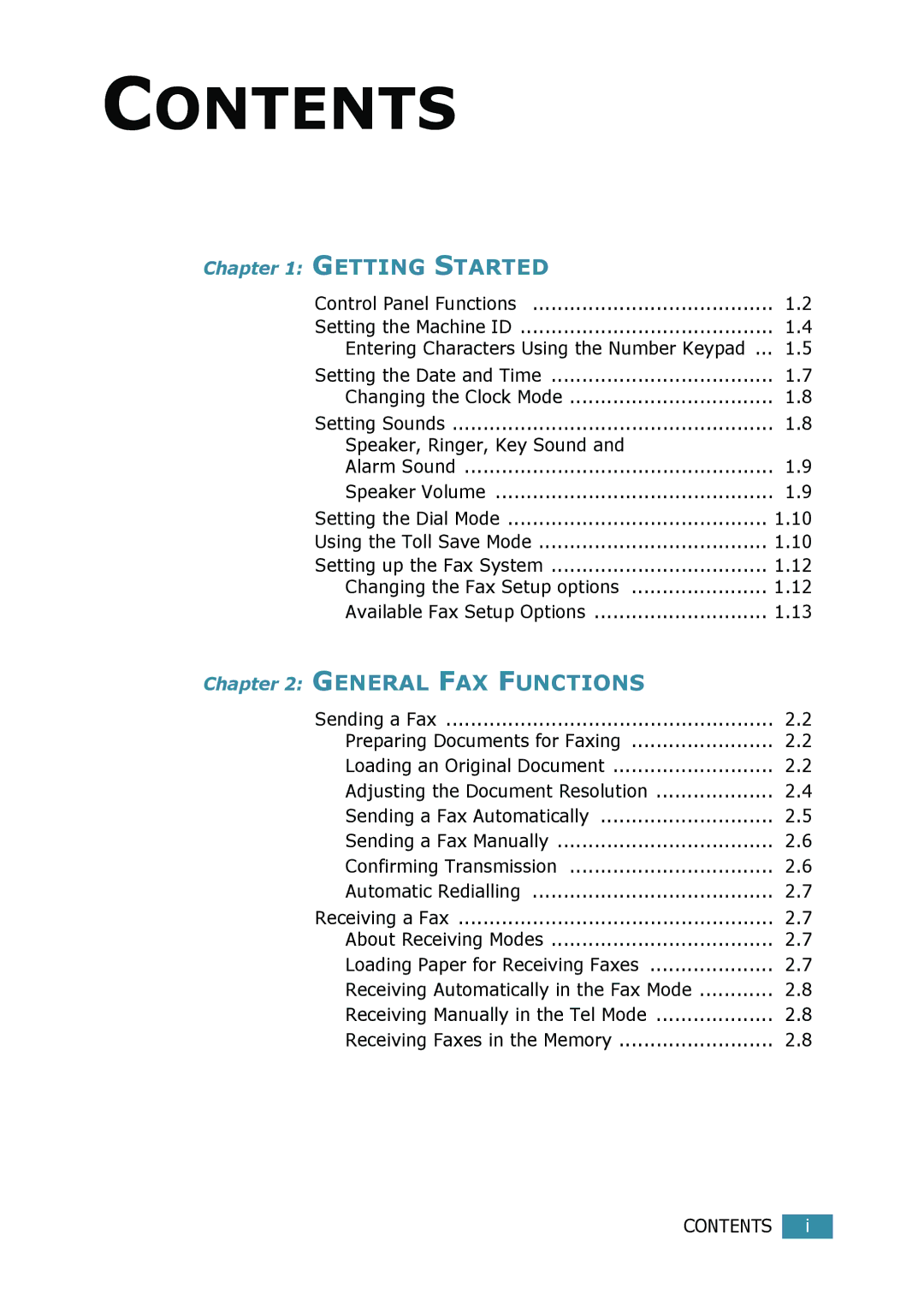 Samsung SCX-4016, SCX-4116 manual General FAX Functions, Speaker, Ringer, Key Sound 