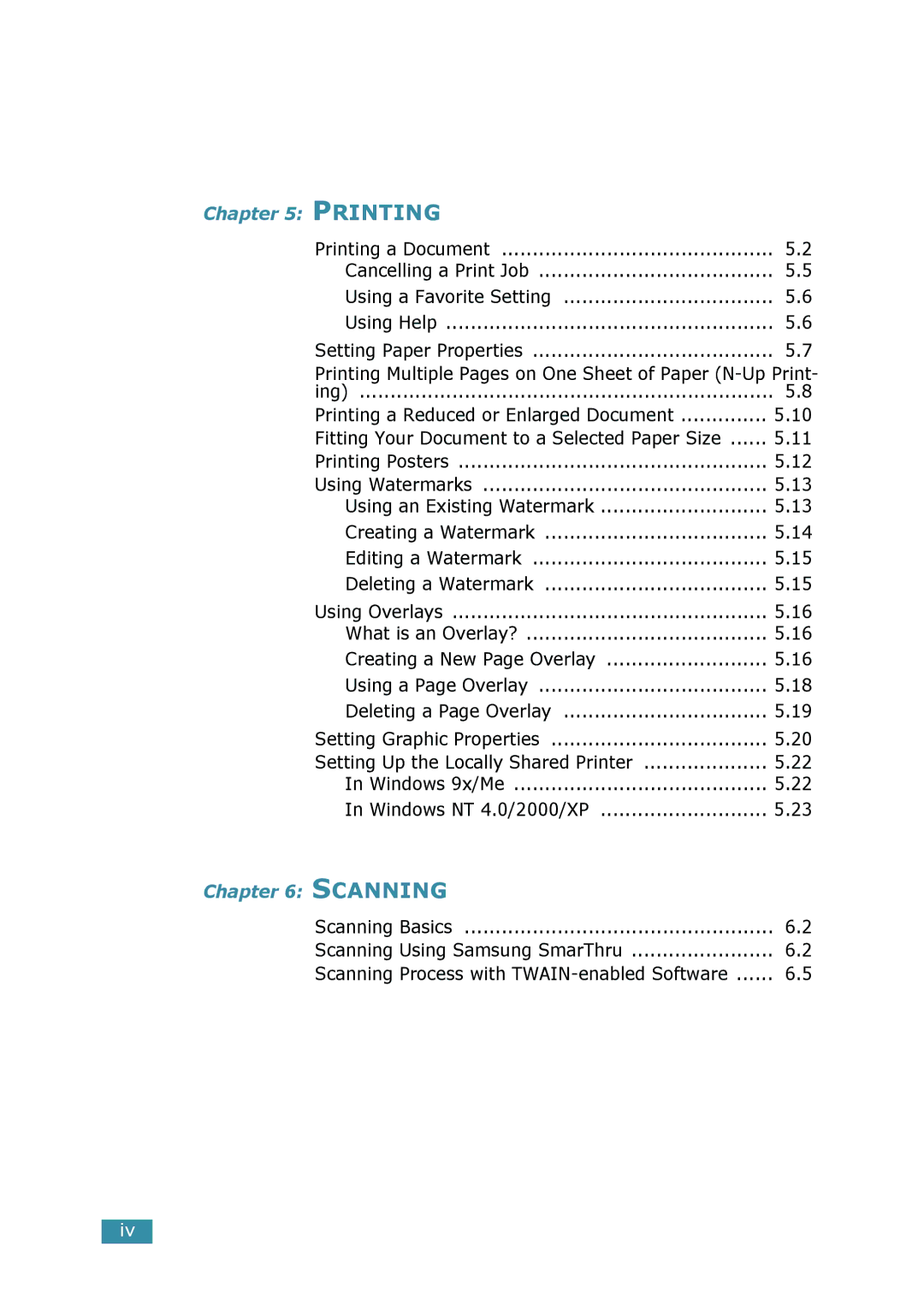 Samsung SCX-4016, SCX-4116 manual Printing 