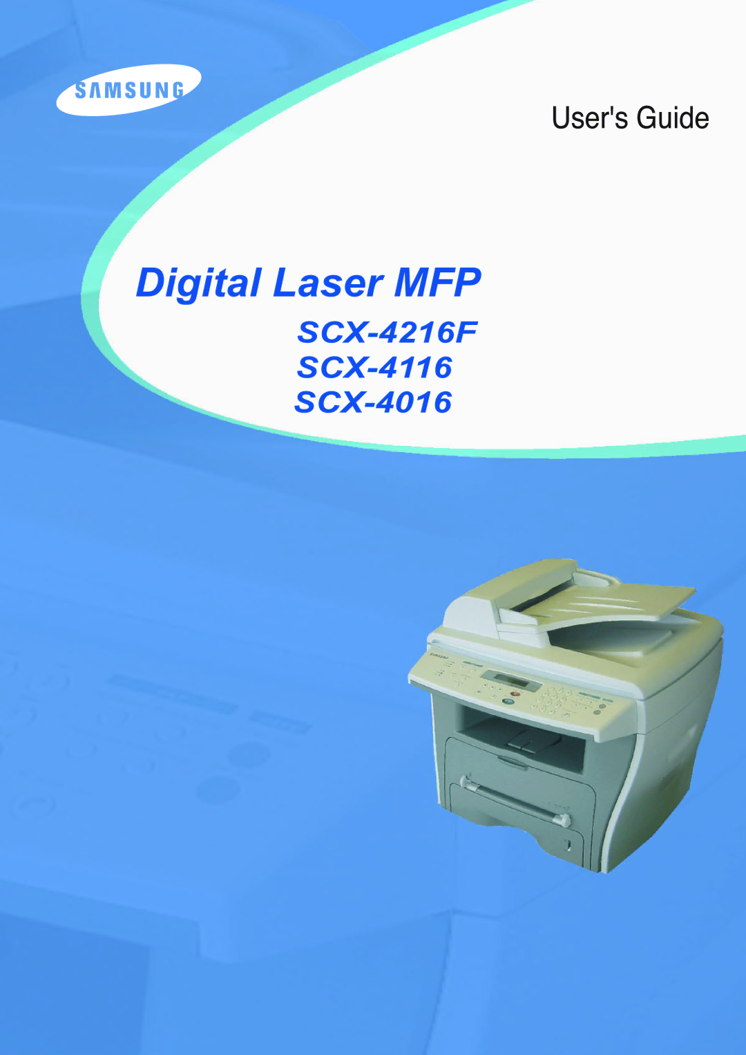 Samsung SCX-4216F, SCX-4116, SCX-4016 manual Digital Laser MFP 