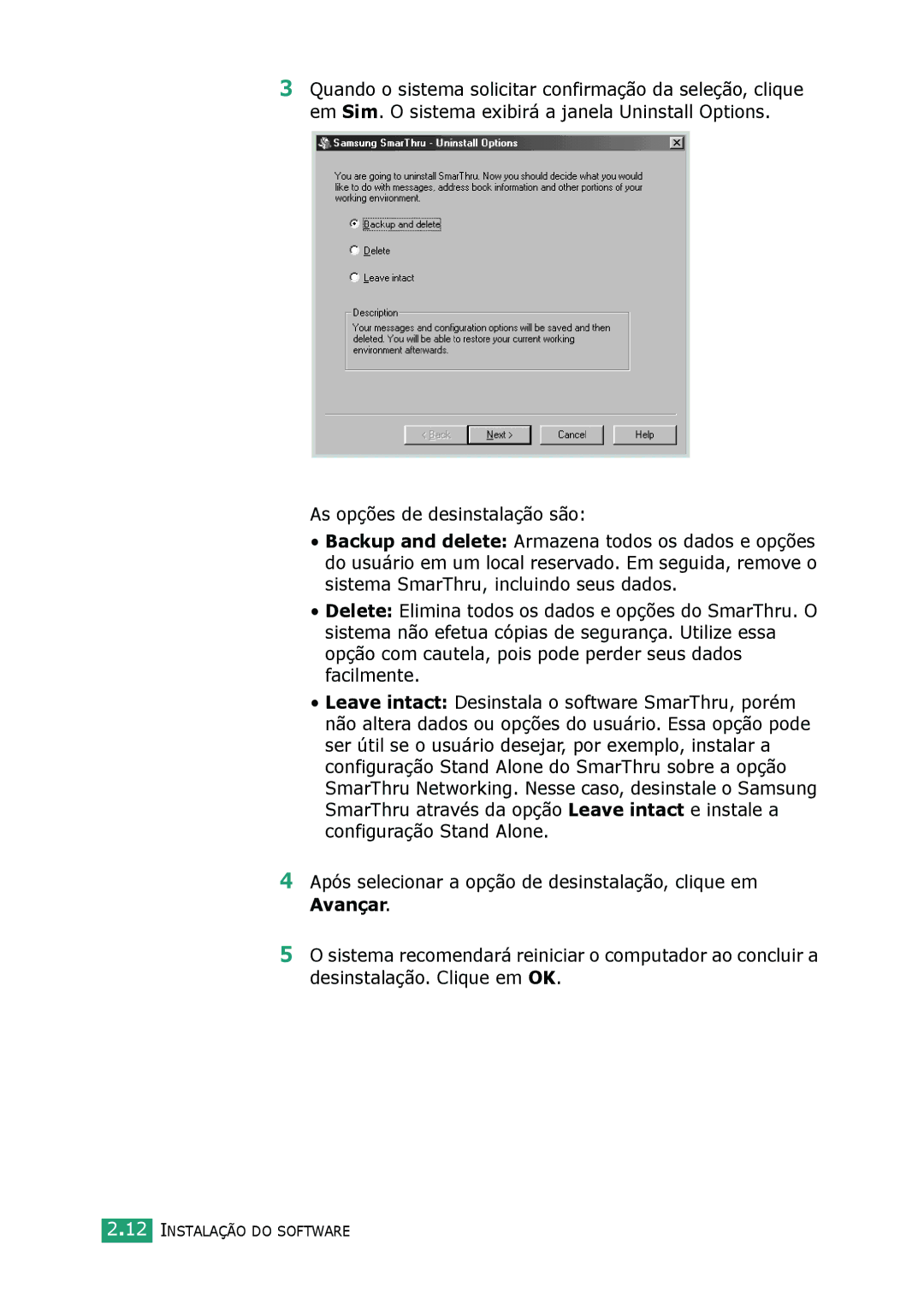 Samsung SCX-4216F, SCX-4116, SCX-4016 manual Instalação do Software 