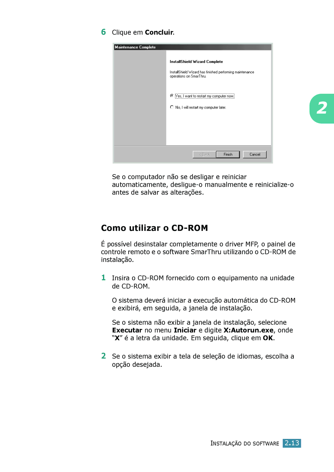 Samsung SCX-4016, SCX-4116, SCX-4216F manual Como utilizar o CD-ROM 