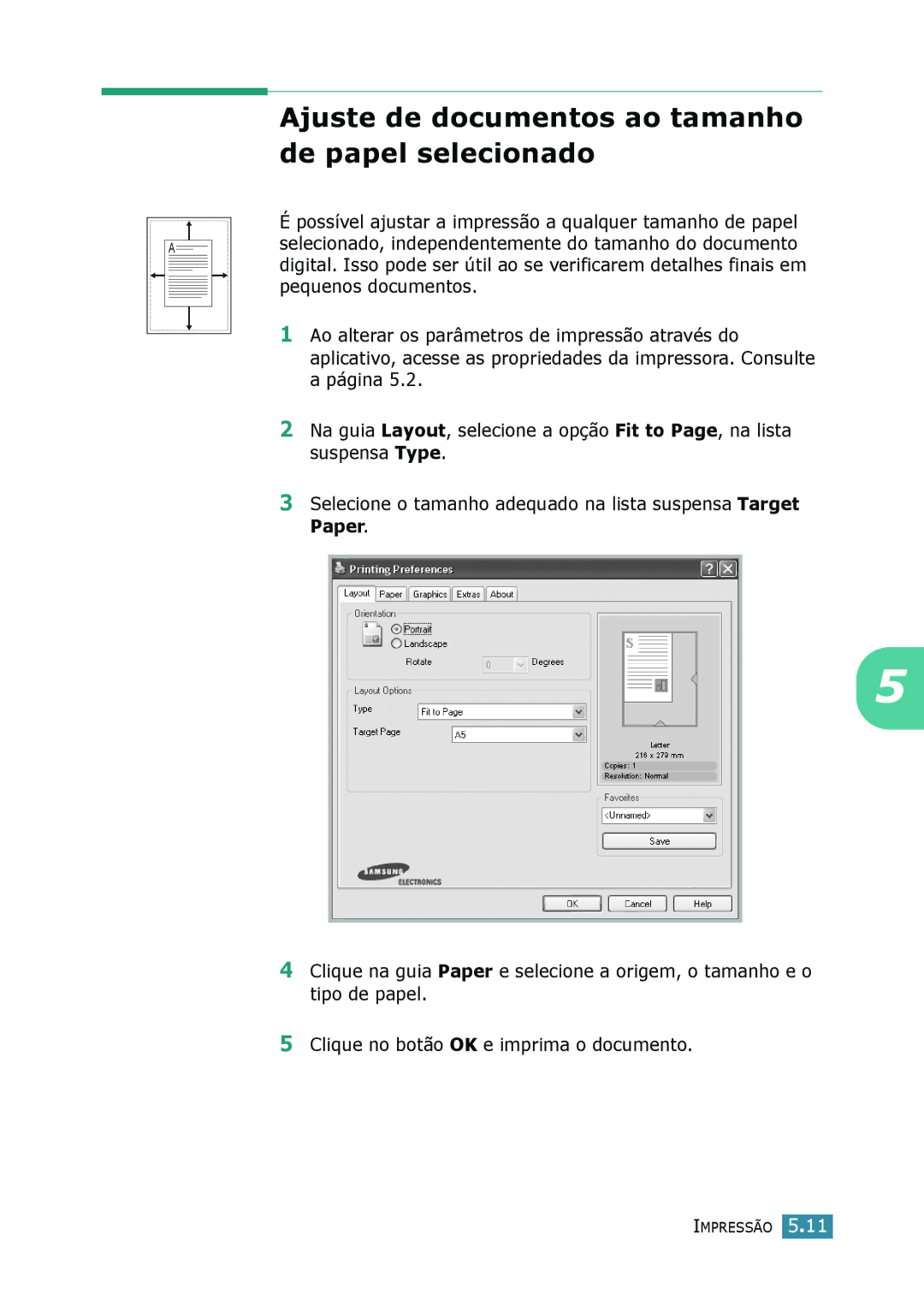 Samsung SCX-4016, SCX-4116, SCX-4216F manual Ajuste de documentos ao tamanho de papel selecionado 