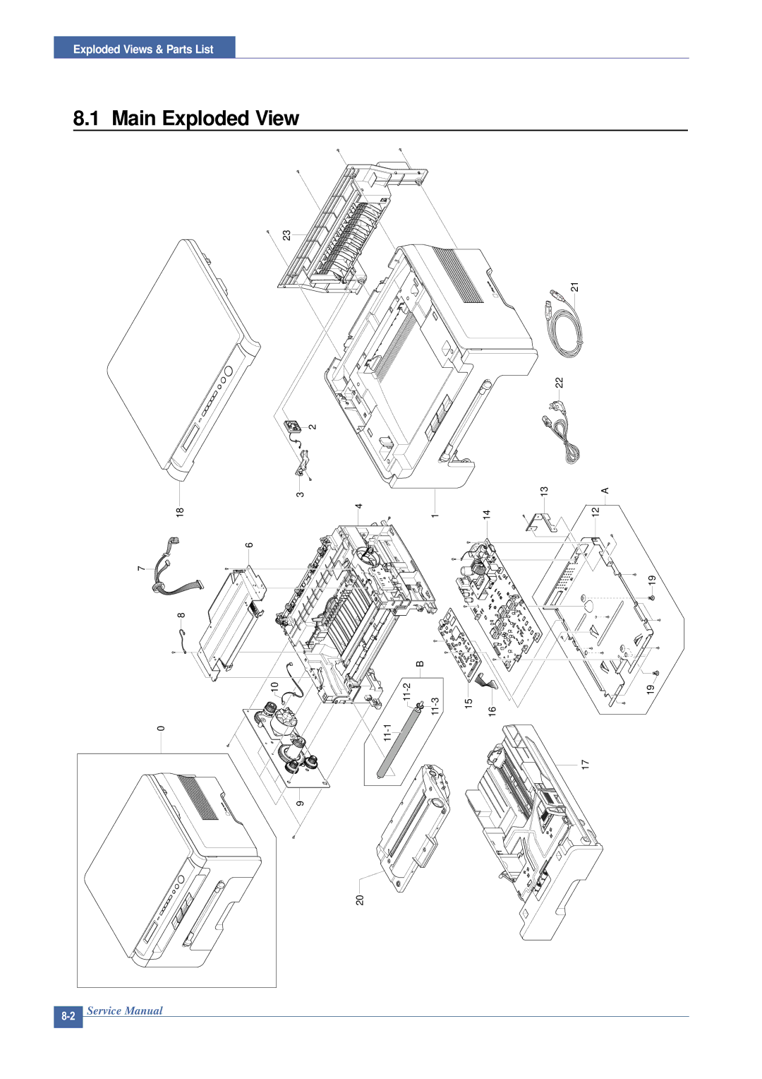 Samsung SCX-4200 manual Main Exploded View 