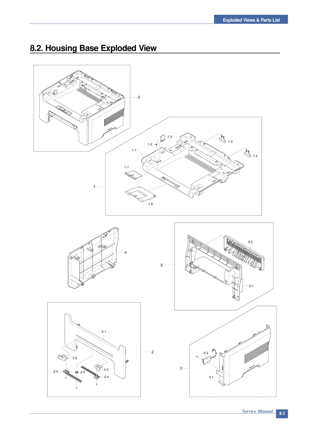 Samsung SCX-4200 manual Housing Base Exploded View 