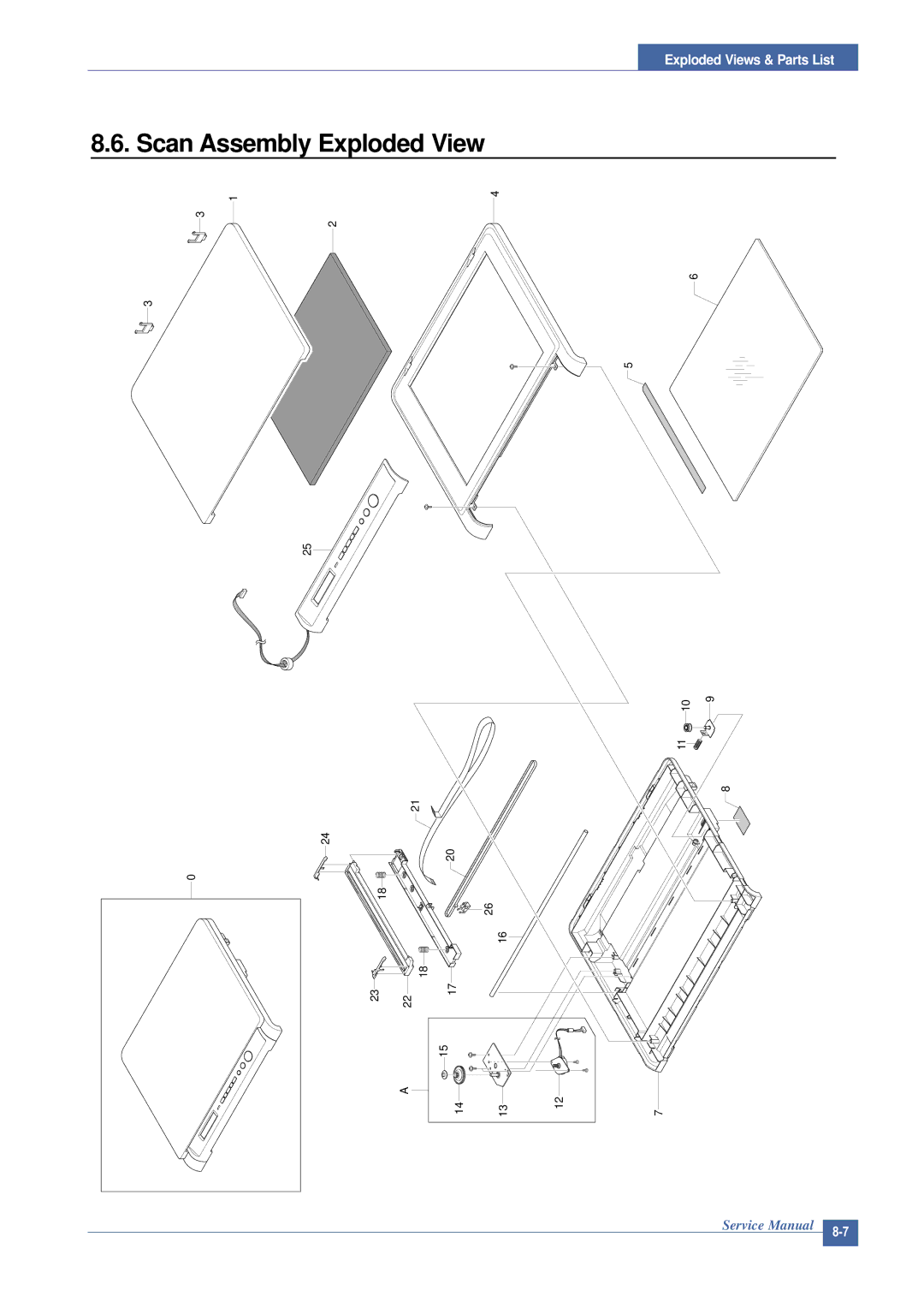 Samsung SCX-4200 manual Scan Assembly Exploded View 