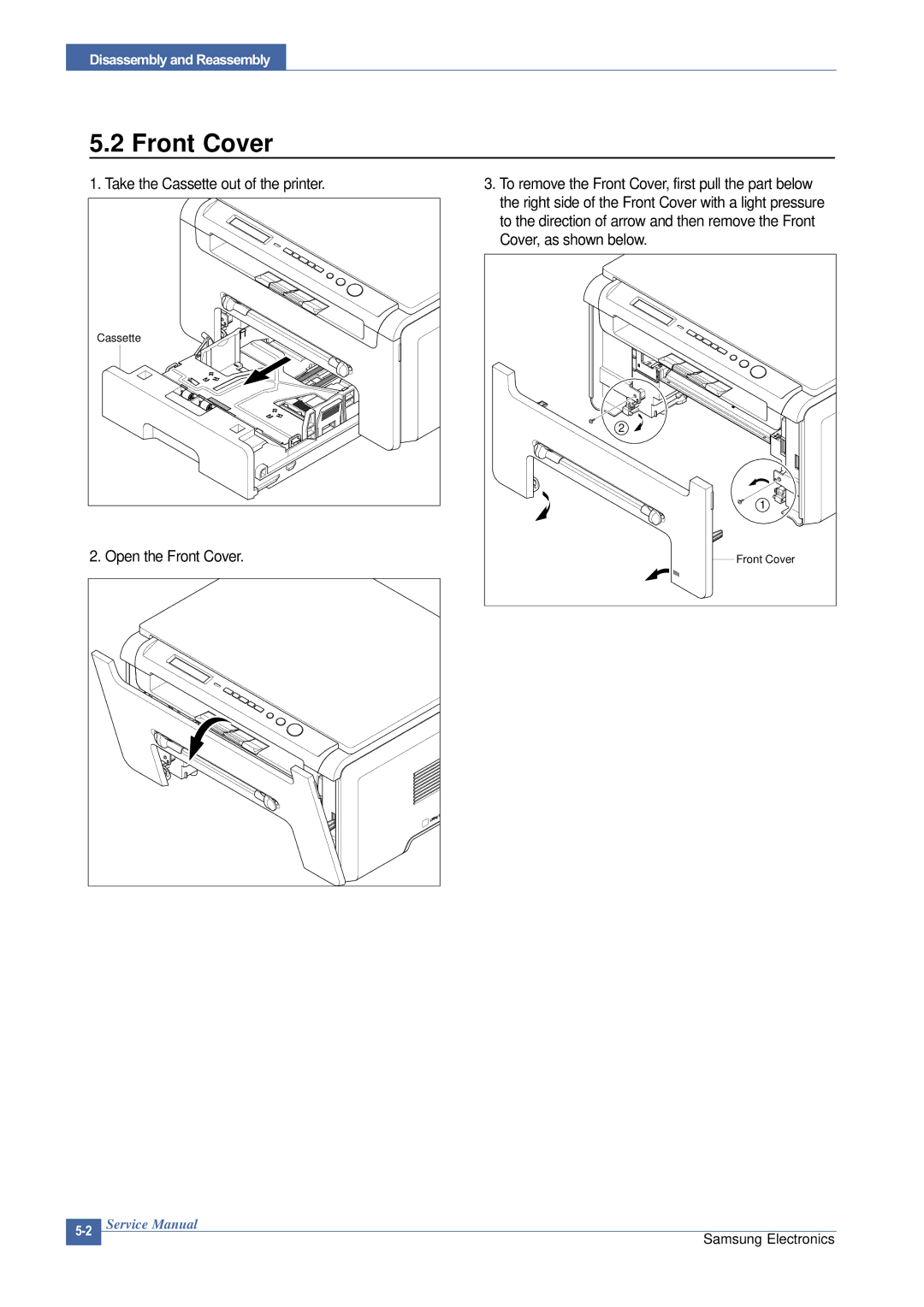 Samsung SCX-4200 manual Front Cover 