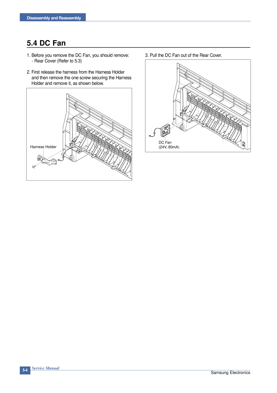 Samsung SCX-4200 manual DC Fan 