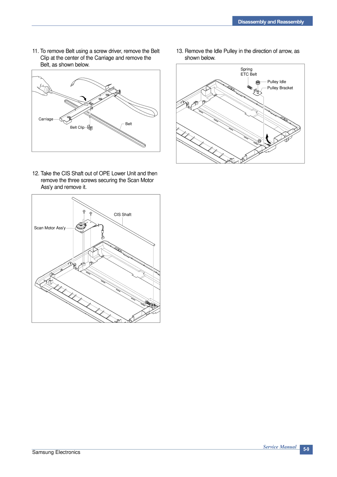 Samsung SCX-4200 manual Scan Motor Assy 