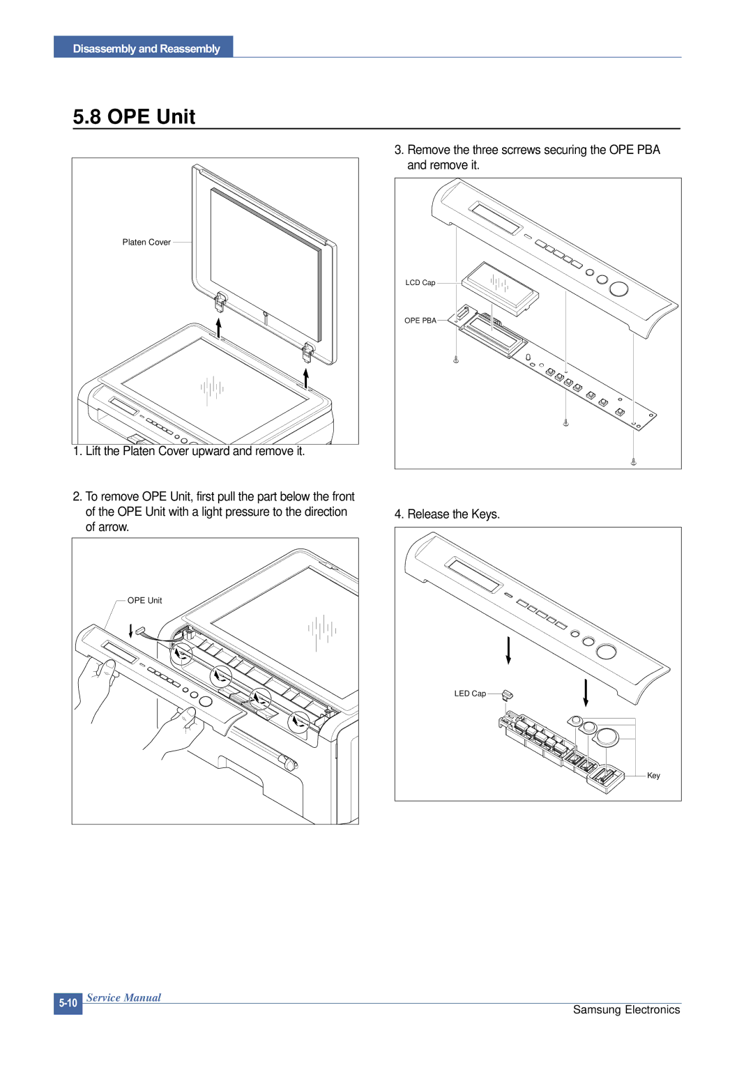 Samsung SCX-4200 manual OPE Unit 