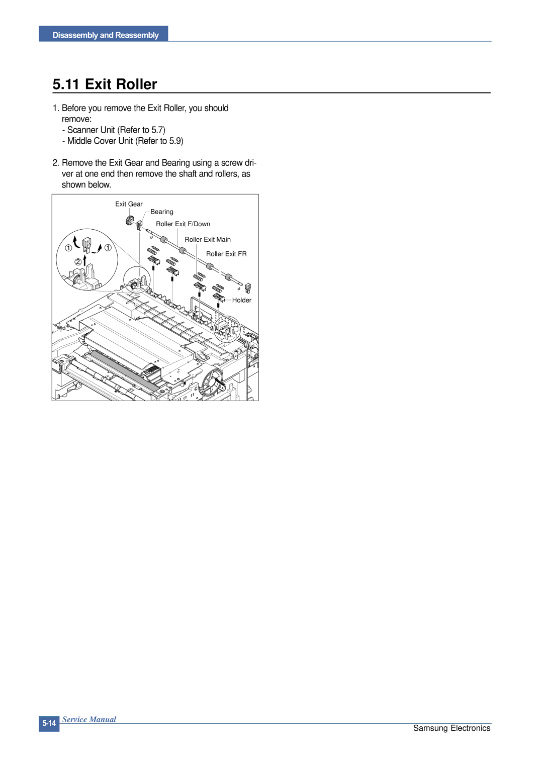 Samsung SCX-4200 manual Exit Roller 