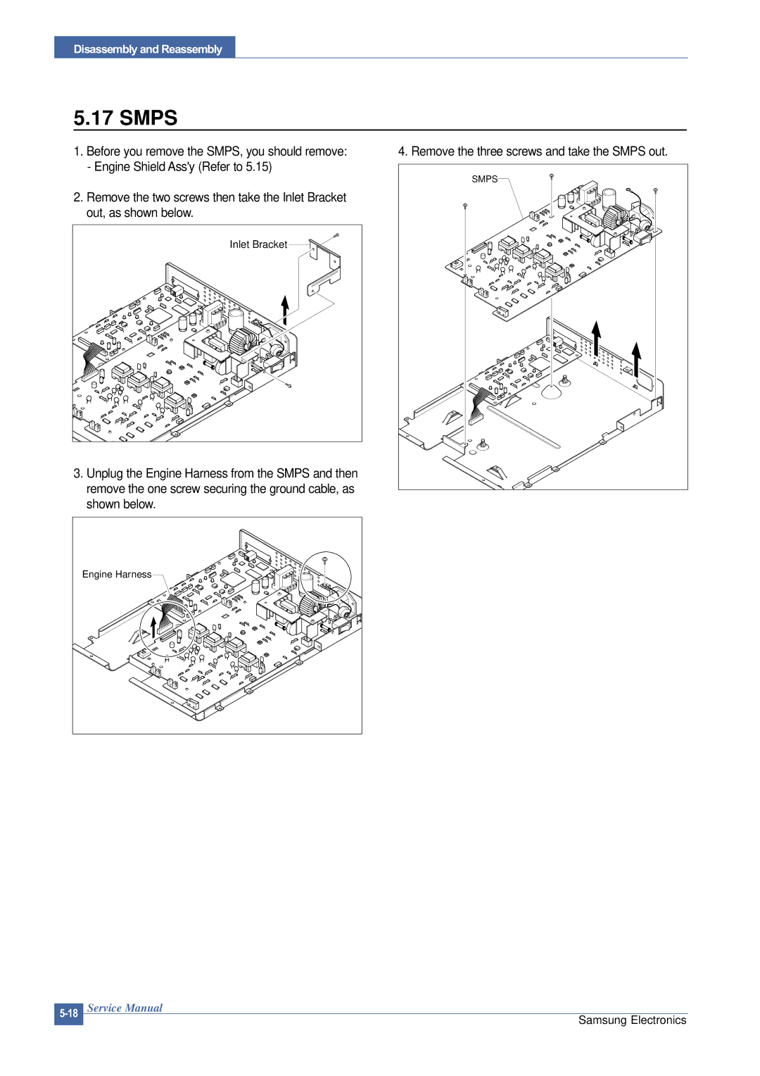 Samsung SCX-4200 manual Smps 