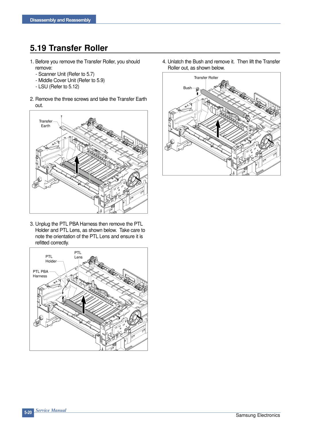 Samsung SCX-4200 manual Transfer Roller 