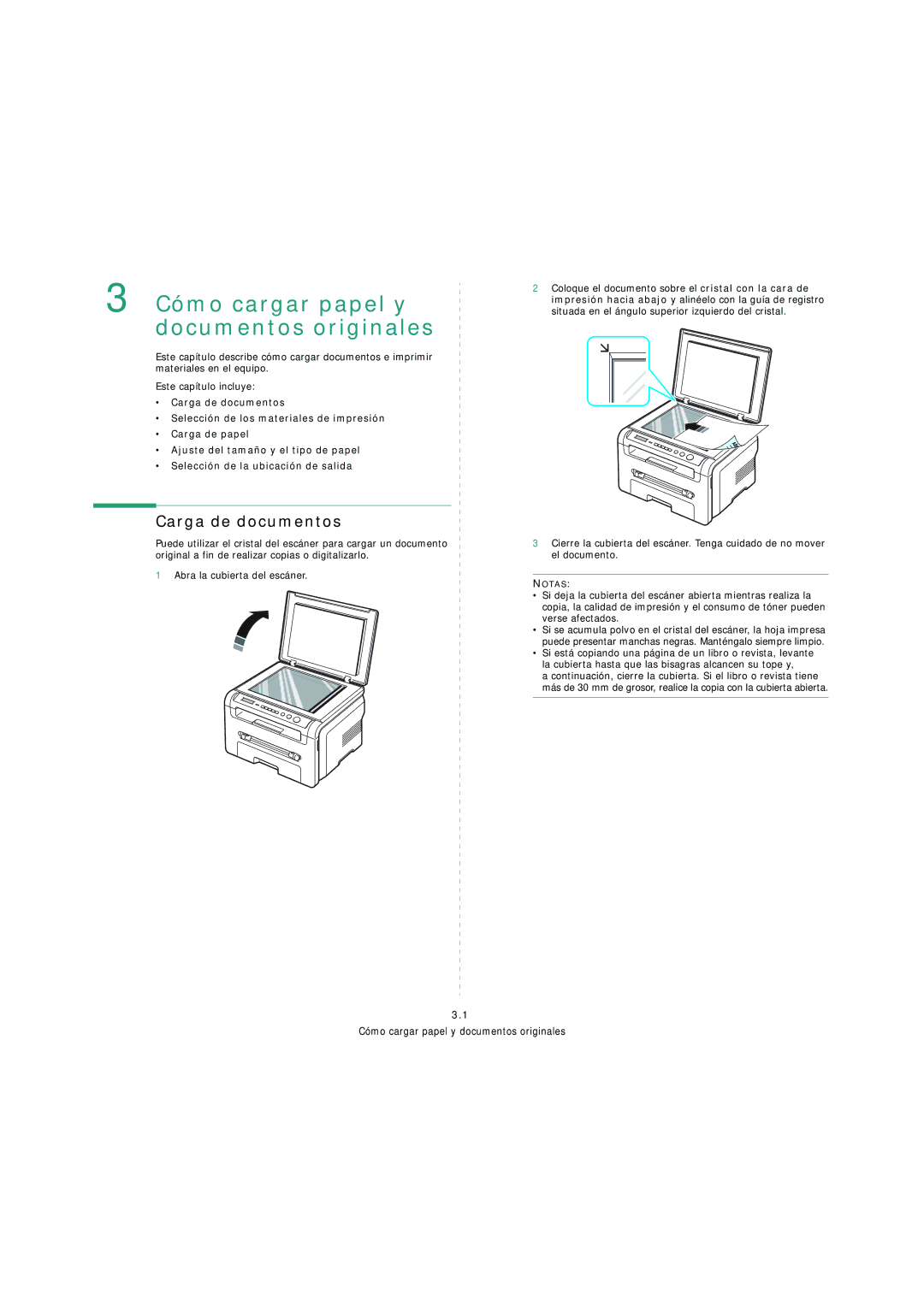 Samsung SCX-4200 manual Cómo cargar papel y documentos originales, Carga de documentos 