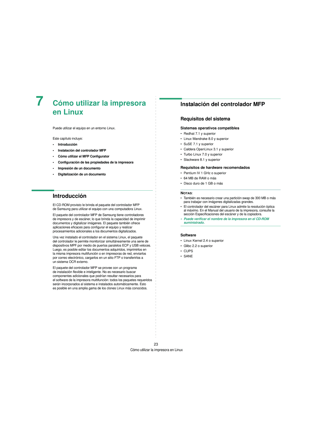 Samsung SCX-4200 manual Introducción, Instalación del controlador MFP, Requisitos del sistema 