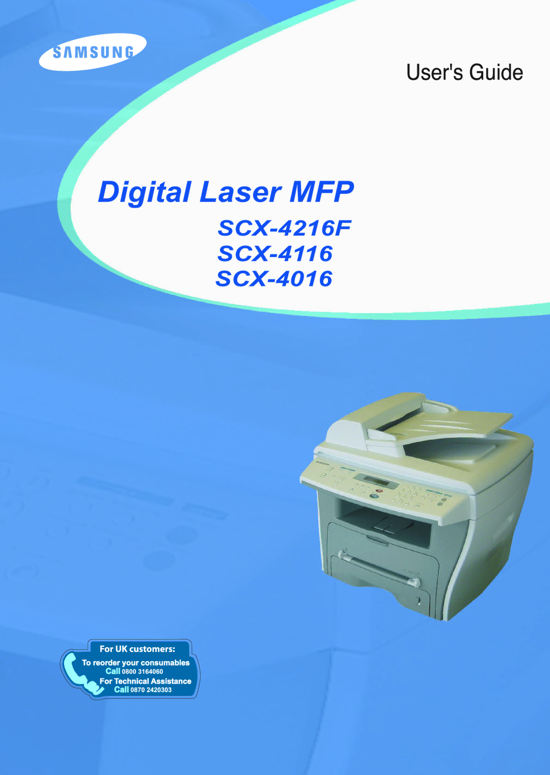 Samsung SCX-4216F manual Digital Laser MFP 