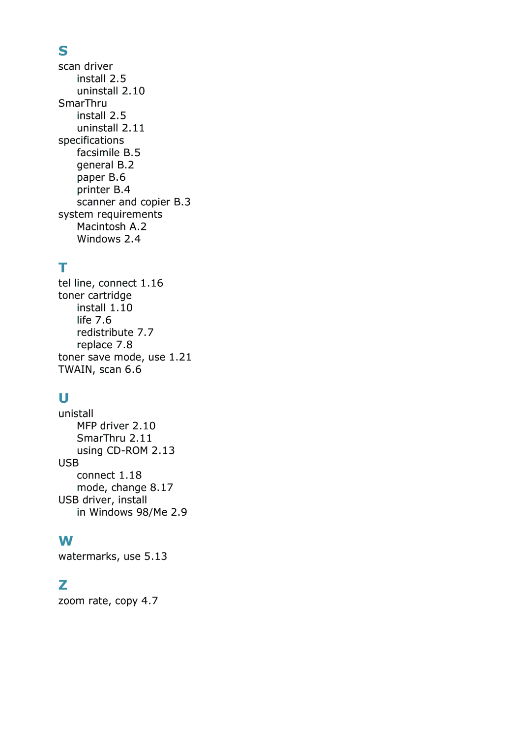 Samsung SCX-4216F manual Usb 