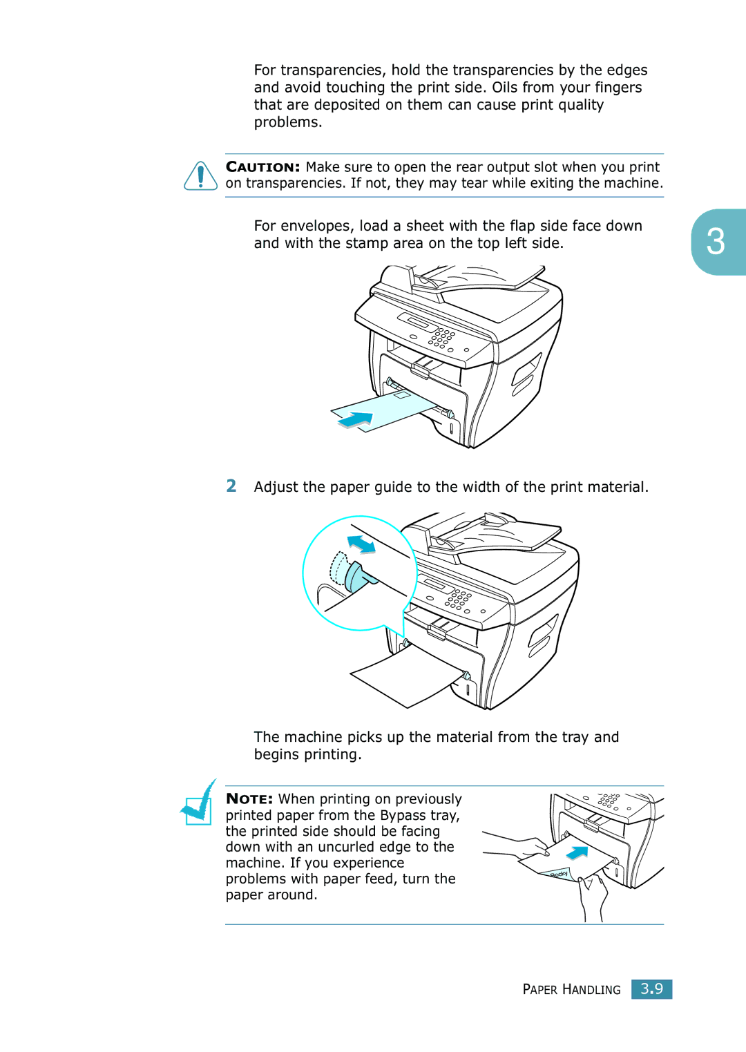 Samsung SCX-4216F manual Paper Handling 