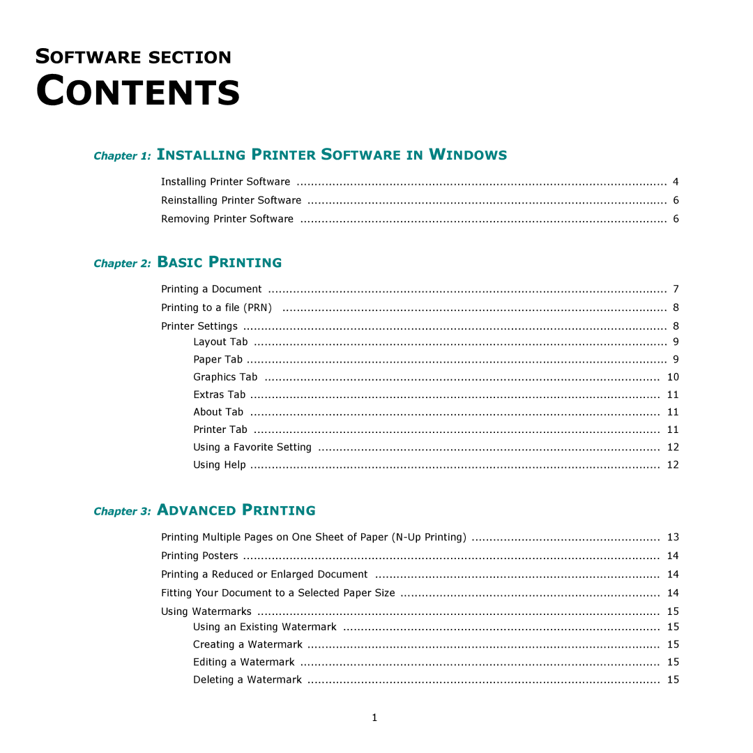 Samsung SCX-4300 manual Contents 