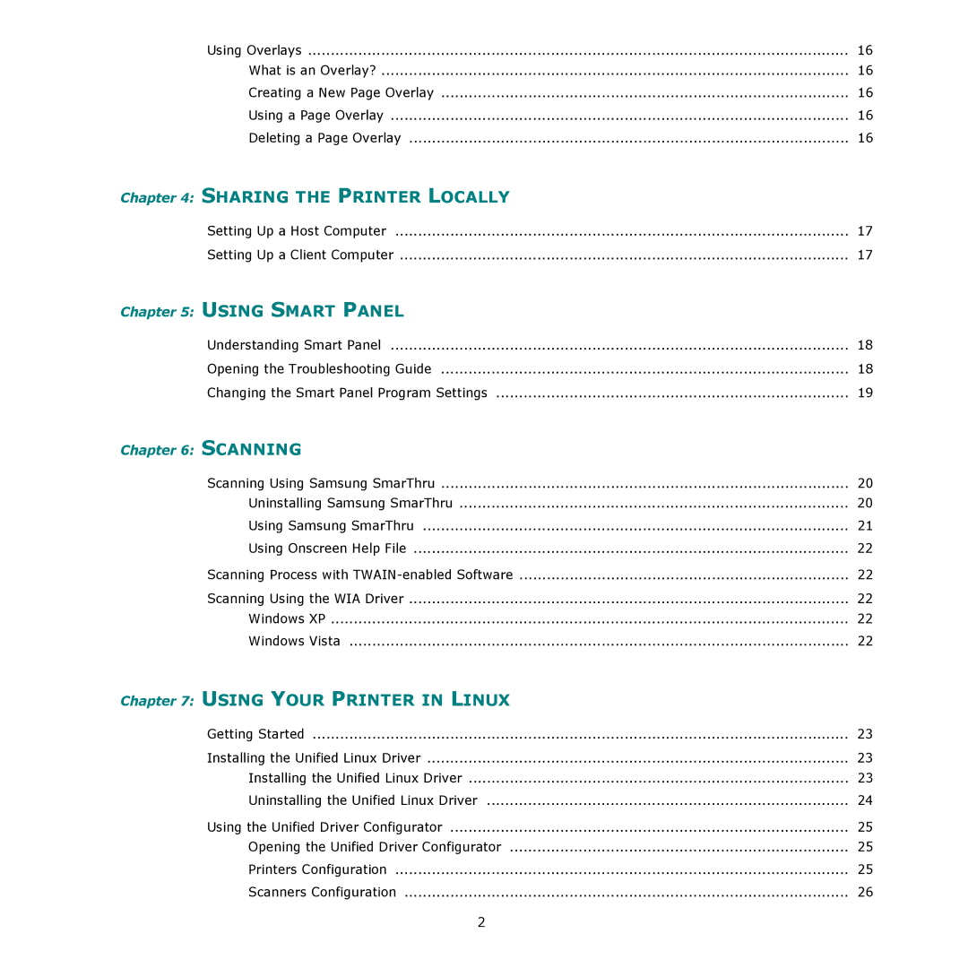 Samsung SCX-4300 manual Sharing the Printer Locally 