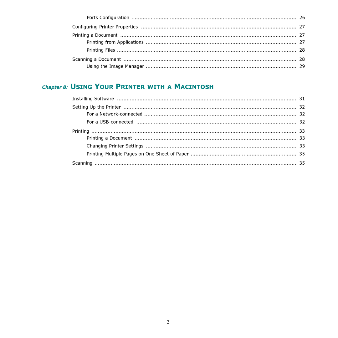 Samsung SCX-4300 manual Using Your Printer with a Macintosh 