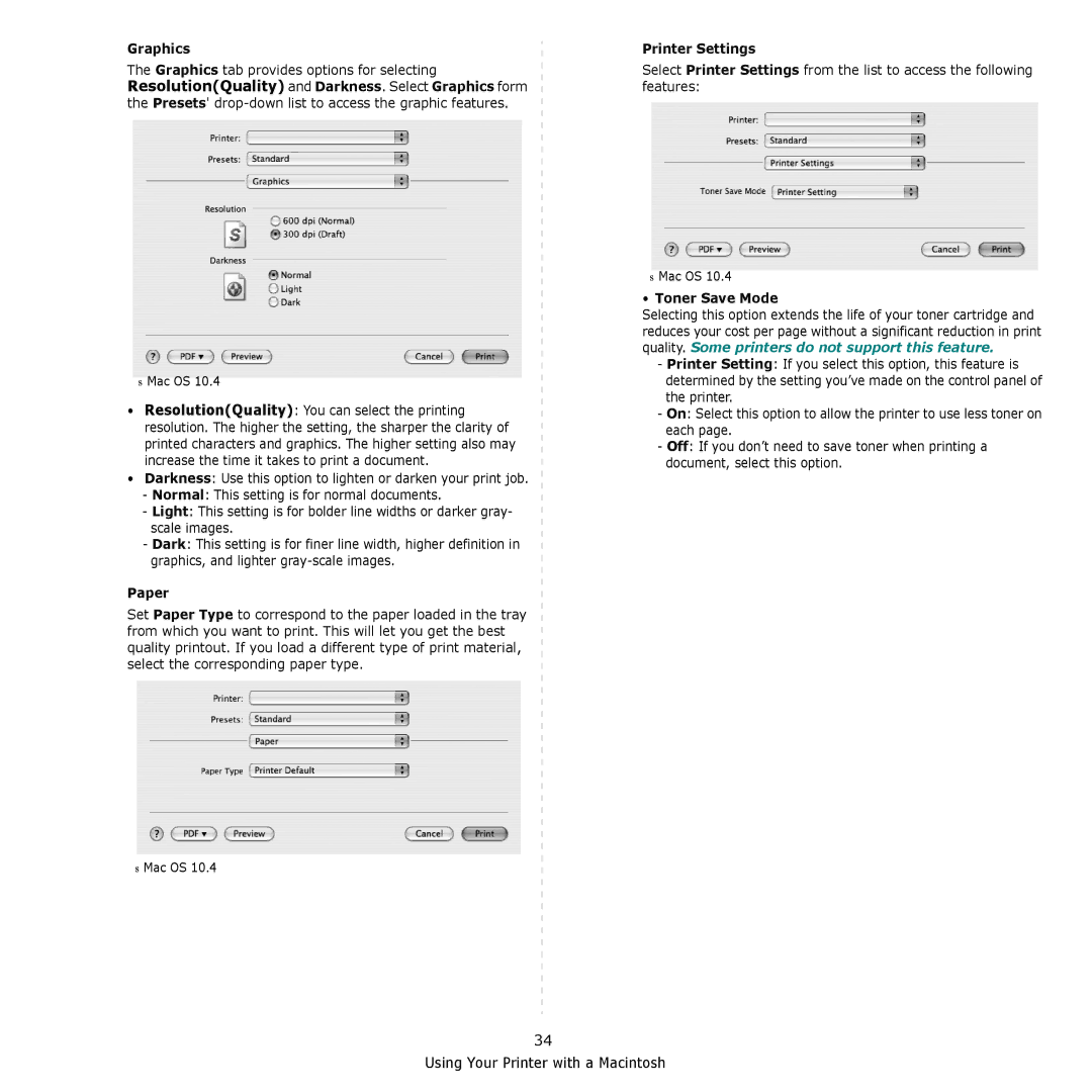 Samsung SCX-4300 manual Graphics, Paper 